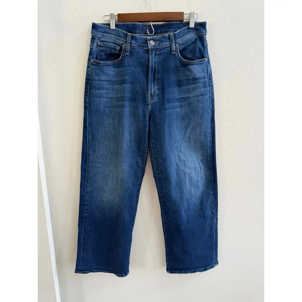 MOTHER The Dodger Ankle 29 Wide Leg On Your Left Jeans Dark Wash